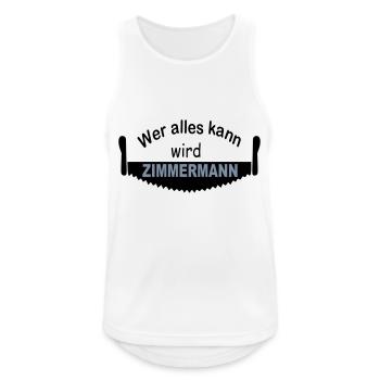 zimmermann mit säge - Männer Tank Top atmungsaktiv - Weiß - Vorne - Nick (188cm)
