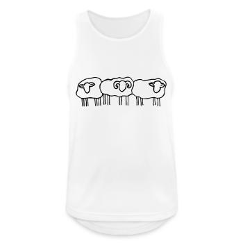 Schafe Schafherde - Männer Tank Top atmungsaktiv - Weiß - Vorne - Nick (188cm)