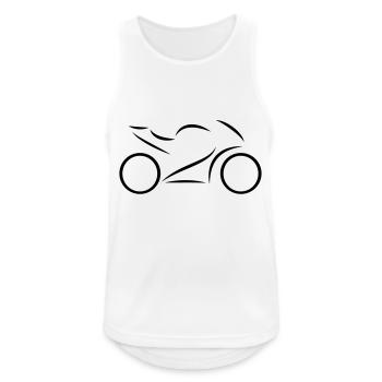 Motorrad - Superbike - Männer Tank Top atmungsaktiv - Weiß - Vorne - Nick (188cm)