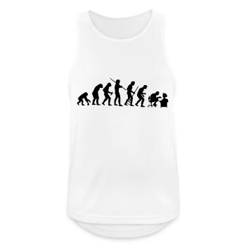 evolution - Männer Tank Top atmungsaktiv - Weiß - Vorne - Nick (188cm)