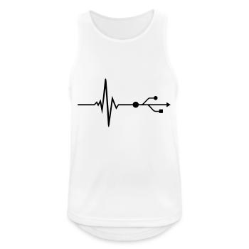 USB - DJ - Pulse - Beat - Débardeur respirant Homme - blanc - Devant - Nick (188cm)