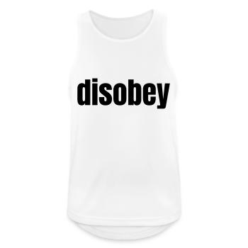 Disobey - Don’t follow the rules - vecteur - Débardeur respirant Homme - blanc - Devant - Nick (188cm)