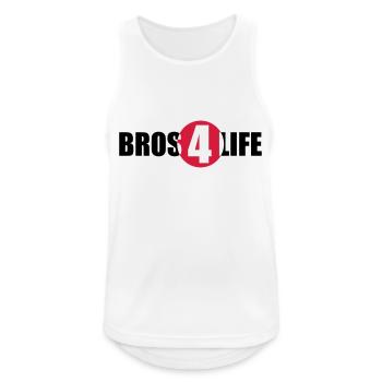 Bros 4 Life Logo Design - Männer Tank Top atmungsaktiv - Weiß - Vorne - Nick (188cm)