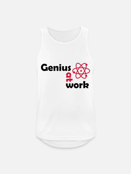 genius at work - Männer Tank Top atmungsaktiv - Weiß
