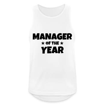 Manager / Chef / Arbeit / Job - Männer Tank Top atmungsaktiv - Weiß - Vorne - Nick (188cm)
