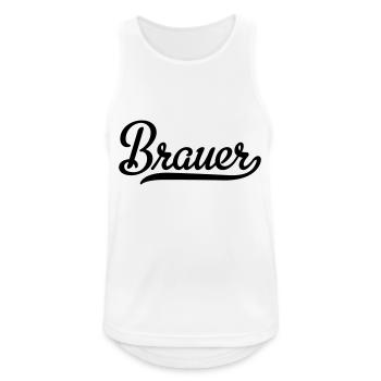 Brauer - Männer Tank Top atmungsaktiv - Weiß - Vorne - Nick (188cm)