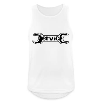 service - Männer Tank Top atmungsaktiv - Weiß - Vorne - Nick (188cm)