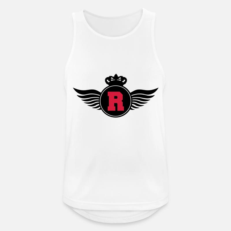 r_letter_shield_c2 - Männer Tank Top atmungsaktiv - Weiß
