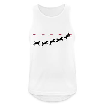 Frisbee dog - Männer Tank Top atmungsaktiv - Weiß - Vorne - Nick (188cm)