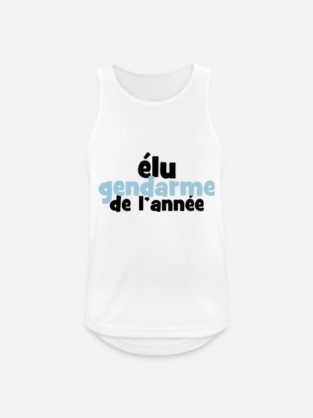Elu Gendarme de l'année ! - Débardeur respirant Homme - blanc