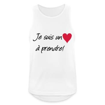 Coeur à prendre ! - Débardeur respirant Homme - blanc - Devant - Nick (188cm)