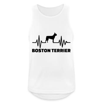 Boston Terrier - Débardeur respirant Homme - blanc - Devant - Nick (188cm)