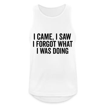 Ich bin gekommen, ich habe gesehen, ich habe vergessen, was ich tat - Männer Tank Top atmungsaktiv - Weiß - Vorne - Nick (188cm)