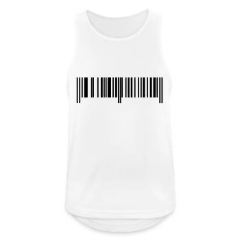 Barcode - Strichcode - Männer Tank Top atmungsaktiv - Weiß - Vorne - Nick (188cm)