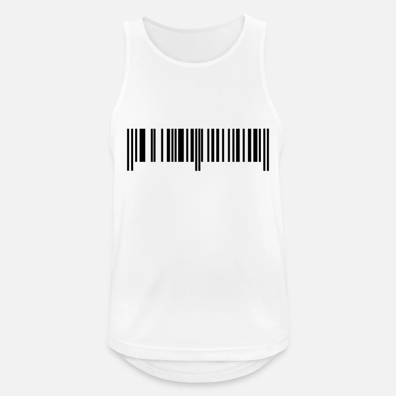 Barcode - Strichcode - Männer Tank Top atmungsaktiv - Weiß