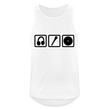 dj set - Männer Tank Top atmungsaktiv - Weiß - Vorne - Nick (188cm)