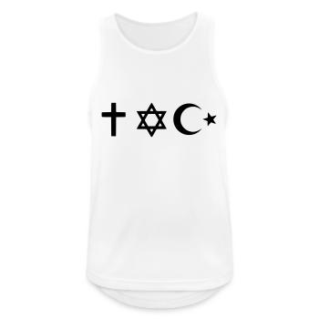 Religion, Islam, Judentum, Gott, Christ - Männer Tank Top atmungsaktiv - Weiß - Vorne - Nick (188cm)