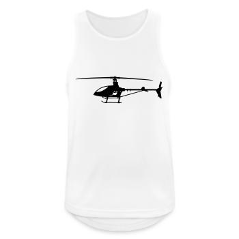 Hubschrauber / Helikopter - Männer Tank Top atmungsaktiv - Weiß - Vorne - Nick (188cm)
