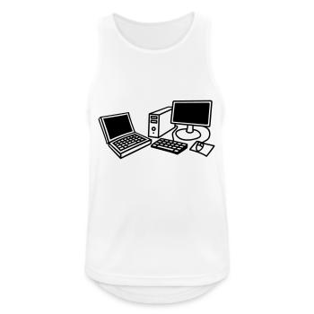 computers_1c - Männer Tank Top atmungsaktiv - Weiß - Vorne - Nick (188cm)
