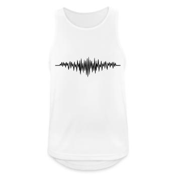 music wave - Flex - Glow in the Dark! - Männer Tank Top atmungsaktiv - Weiß - Vorne - Nick (188cm)