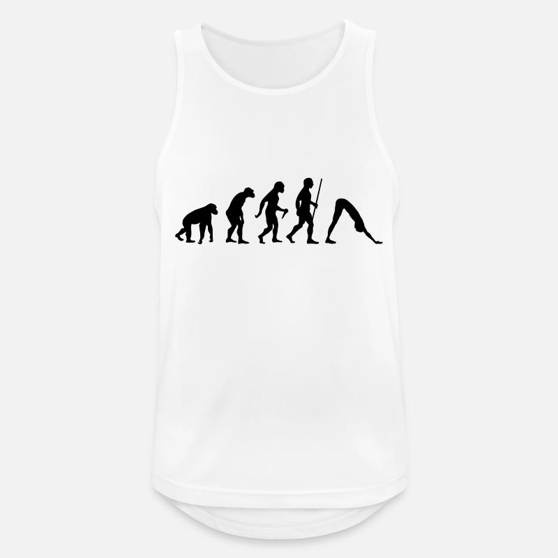 Evolution - Yoga - Männer Tank Top atmungsaktiv - Weiß