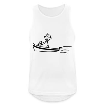 Motorboot - Boot - Männer Tank Top atmungsaktiv - Weiß - Vorne - Nick (188cm)
