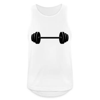 Dumbbell Logo Design Fitness - Débardeur respirant Homme - blanc - Devant - Nick (188cm)