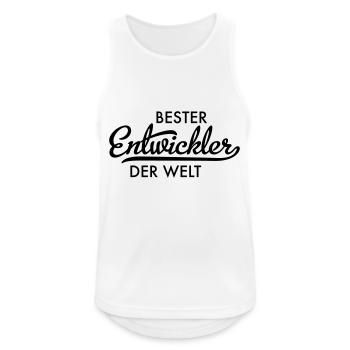 Bester Entwickler der Welt - Männer Tank Top atmungsaktiv - Weiß - Vorne - Nick (188cm)