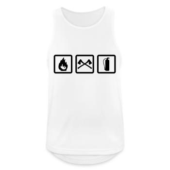 Feuerwehr Gear - Männer Tank Top atmungsaktiv - Weiß - Vorne - Nick (188cm)