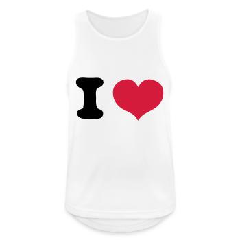 i love - Débardeur respirant Homme - blanc - Devant - Nick (188cm)