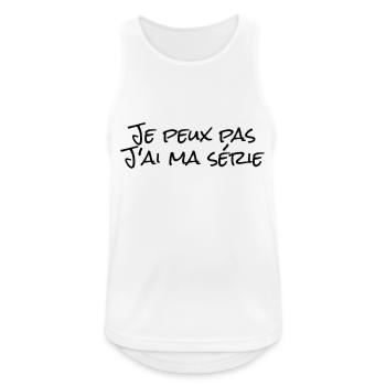 Je peux pas,j'ai ma série - Débardeur respirant Homme - blanc - Devant - Nick (188cm)