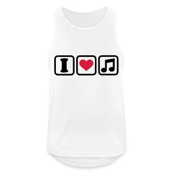 I love music - Männer Tank Top atmungsaktiv - Weiß - Vorne - Nick (188cm)
