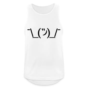 Shruggie Emoticon Smiley Achselzucken - Männer Tank Top atmungsaktiv - Weiß - Vorne - Nick (188cm)