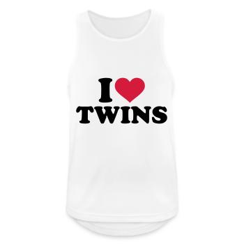 I love twins - Débardeur respirant Homme - blanc - Devant - Nick (188cm)