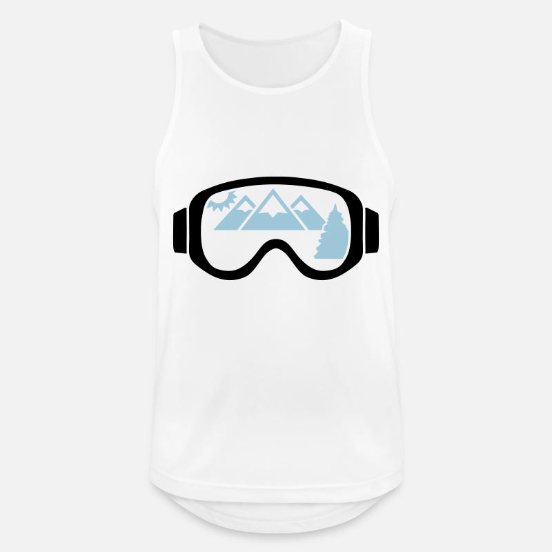 Skibrille - Männer Tank Top atmungsaktiv - Weiß