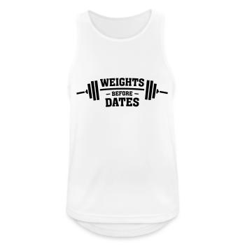 Weights Before Dates - Débardeur respirant Homme - blanc - Devant - Nick (188cm)