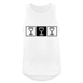 3 Weingläser - Männer Tank Top atmungsaktiv - Weiß - Vorne - Nick (188cm)