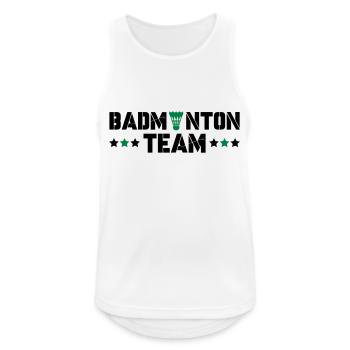 Badminton Team - Männer Tank Top atmungsaktiv - Weiß - Vorne - Nick (188cm)