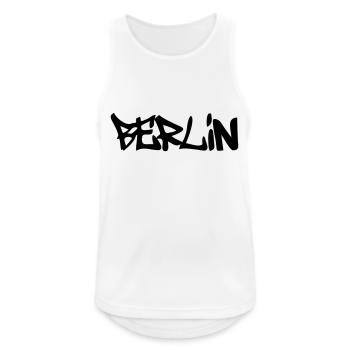 Berlin - Männer Tank Top atmungsaktiv - Weiß - Vorne - Nick (188cm)