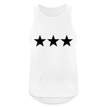3 stars - Männer Tank Top atmungsaktiv - Weiß - Vorne - Nick (188cm)