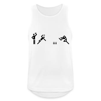 Flunkyball - Männer Tank Top atmungsaktiv - Weiß - Vorne - Nick (188cm)