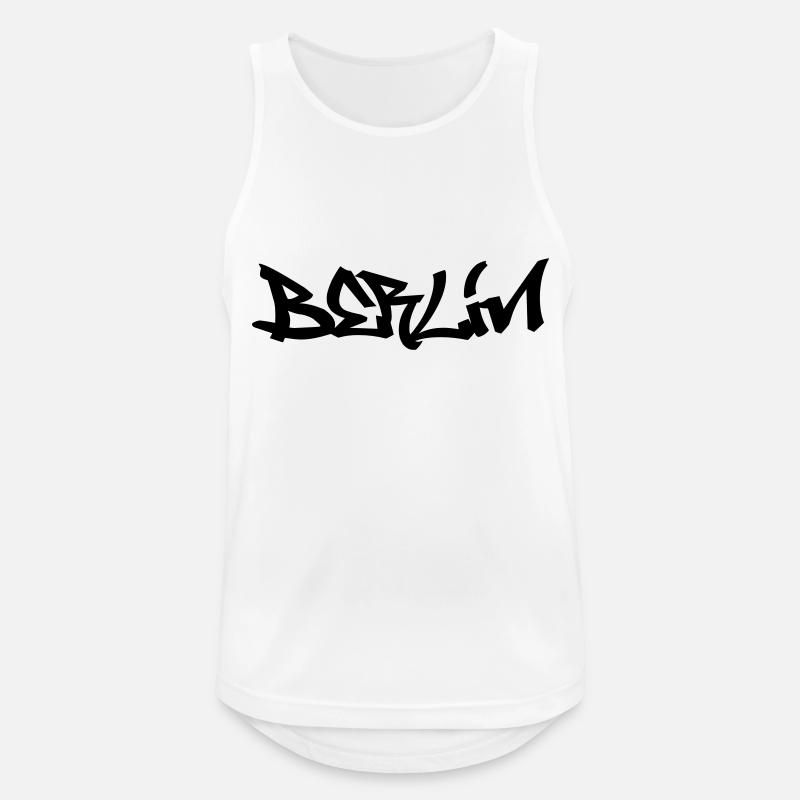 Berlin Graffiti - Männer Tank Top atmungsaktiv - Weiß