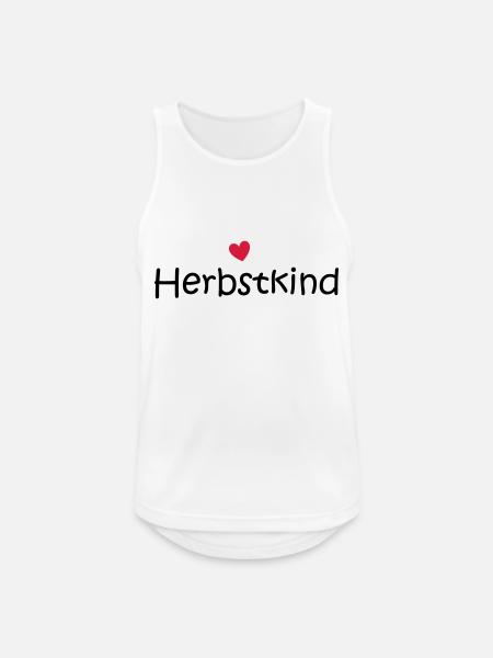 Herbstkind mit Herz - Männer Tank Top atmungsaktiv - Weiß