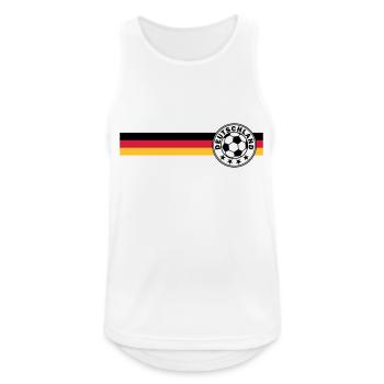 logo Football sur Deutschandfahne - Débardeur respirant Homme - blanc - Devant - Nick (188cm)