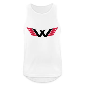 W Logo - Männer Tank Top atmungsaktiv - Weiß - Vorne - Nick (188cm)