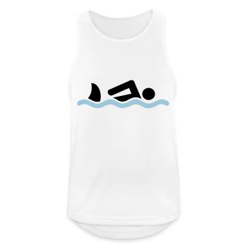 schwimmen - Männer Tank Top atmungsaktiv - Weiß - Vorne - Nick (188cm)