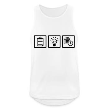 Event Manager - Männer Tank Top atmungsaktiv - Weiß - Vorne - Nick (188cm)