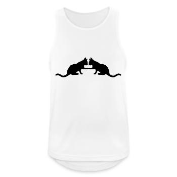 Silhouette 2 süße Katzen - Männer Tank Top atmungsaktiv - Weiß - Vorne - Nick (188cm)