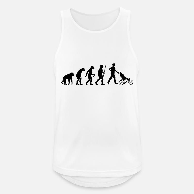 Daddy Papa Evolution - Männer Tank Top atmungsaktiv - Weiß