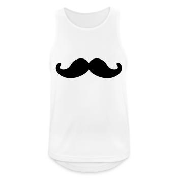 Schnurrbart - Männer Tank Top atmungsaktiv - Weiß - Vorne - Nick (188cm)